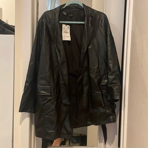 Zara faux leather jacket